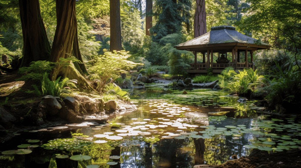 A serene and tranquil meditation garden