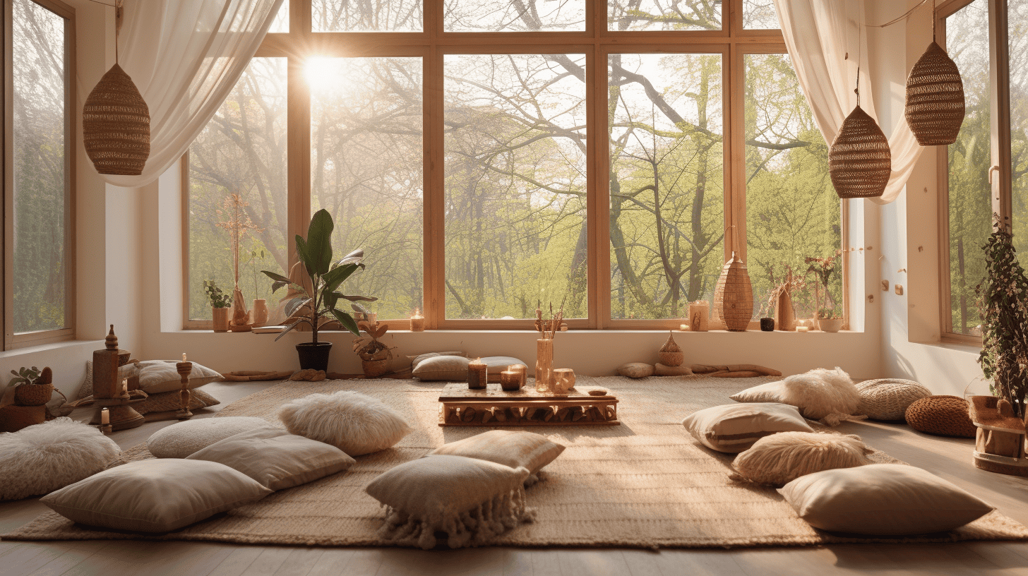 Can Meditation be Dangerous? Meditation studio surrounded by windows and light.