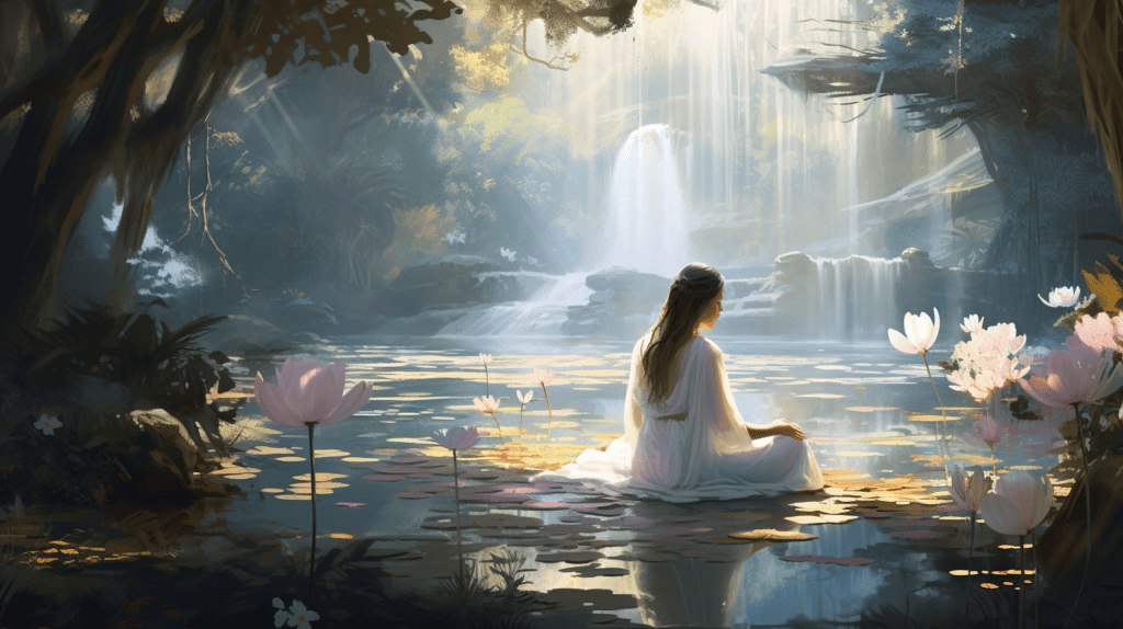 Serene and ethereal scene symbolizing the essence of who we are as a person.
