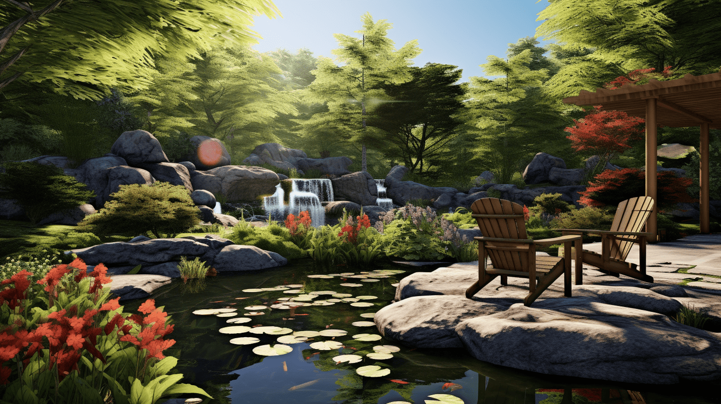 Christopher Germer Meditations in a beautiful zen garden with a pond and flowers.