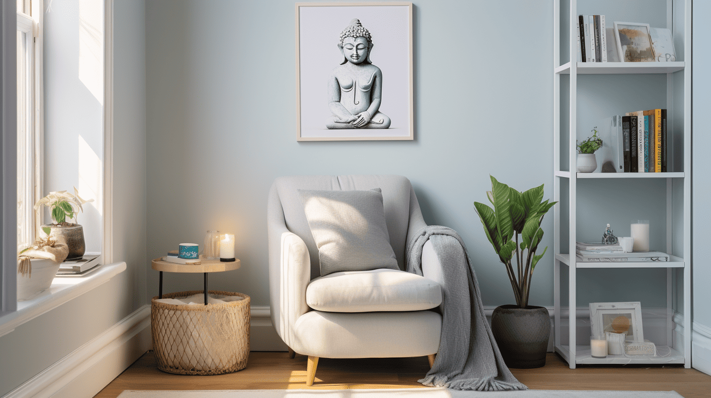 Comfortable chair in a well lit room to meditate. Meditation exercises for anxiety pdf