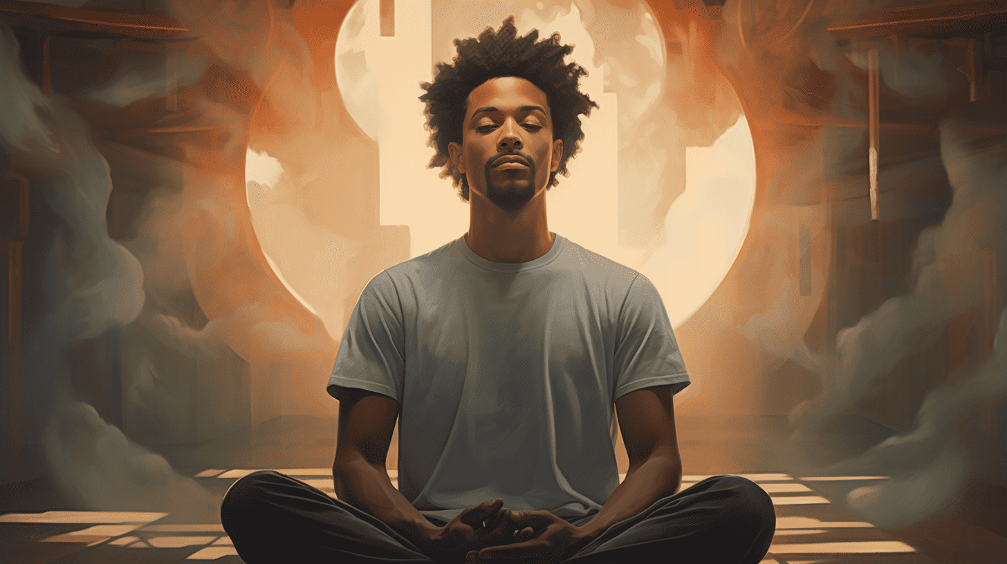 What Meditation Teaches You. Man meditating in cross legged position