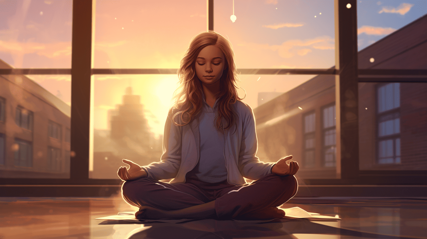 Meditation Steps for Students. Girl meditating at school
