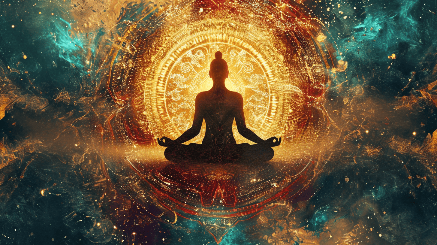 Guided Tantric Meditation. Person connecting to their inner self.