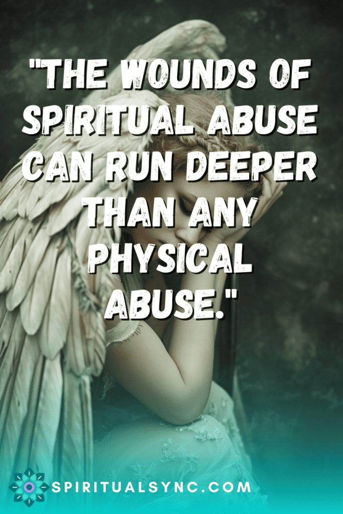 Sad angel from spiritual abuse.