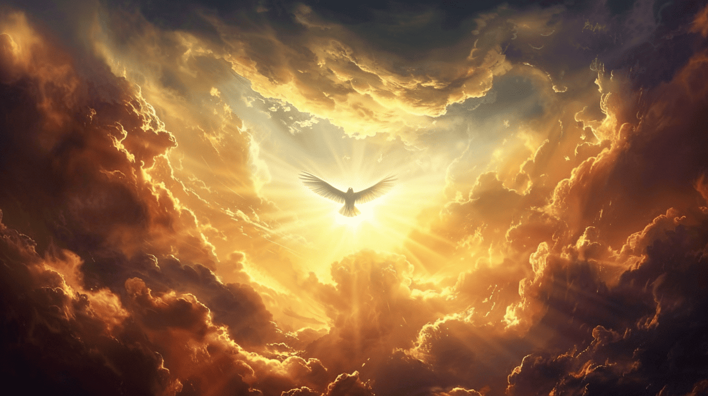 Saturday Spiritual Inspirational Quotes. Bird flying through the clouds.
