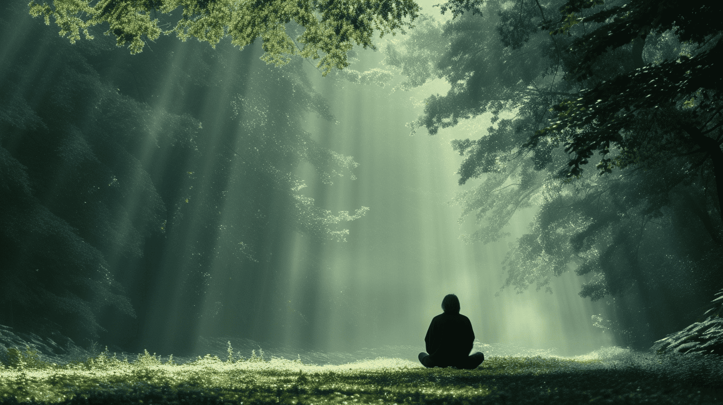 Spiritual Wednesday Quotes. Person sitting in solitude under a tree.