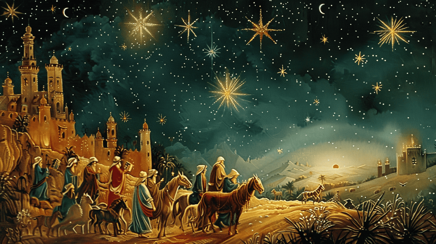Spiritual Christmas Quotes. Wise men under a sky