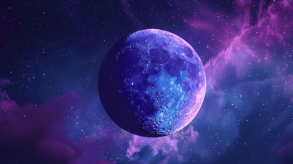 Purple and blue moon.