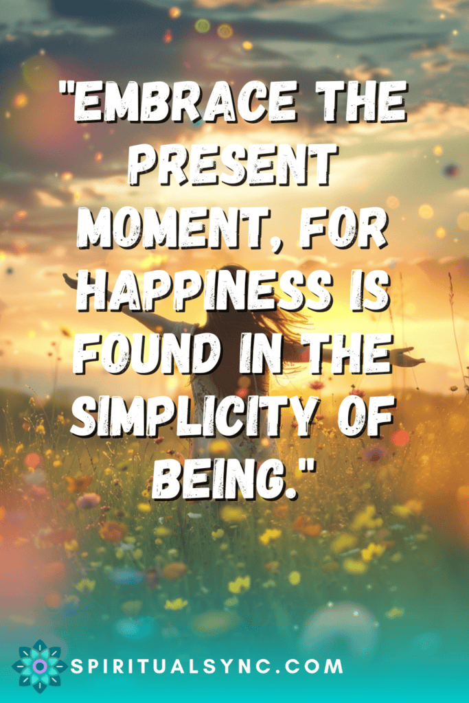 Happiness quote over a field.